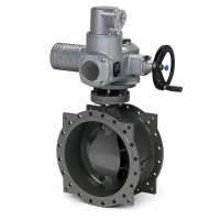 Двухэксцентриковый дисковый поворотный затвор-TL42 Tafline (Тафлайн), DN1000 PN10, фланцевый с электроприводом