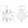 Кран эксцентриковый полусферический фланцевый, серии TL34-F, Tafline (Тафлайн), DN450 PN16, с голым штоком