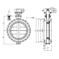 Трёхэксцентриковый дисковый поворотный затвор-TL43-Tafline (Тафлайн), DN500 PN10, фланцевый Тафлайн