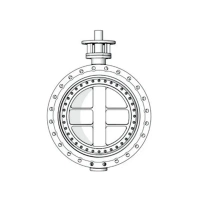 Трёхэксцентриковый дисковый поворотный затвор-TL43-Tafline (Тафлайн), DN500 PN10, фланцевый Тафлайн