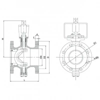 Кран эксцентриковый полусферический-TL34-F-TAFLINE, DN050 PN16, фланцевый