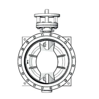 Затвор дисковый поворотный двухэксцентриковый, серии TL42GS, Tafline (Тафлайн), DN100 PN16, фланцевый с голым штоком Тафлайн
